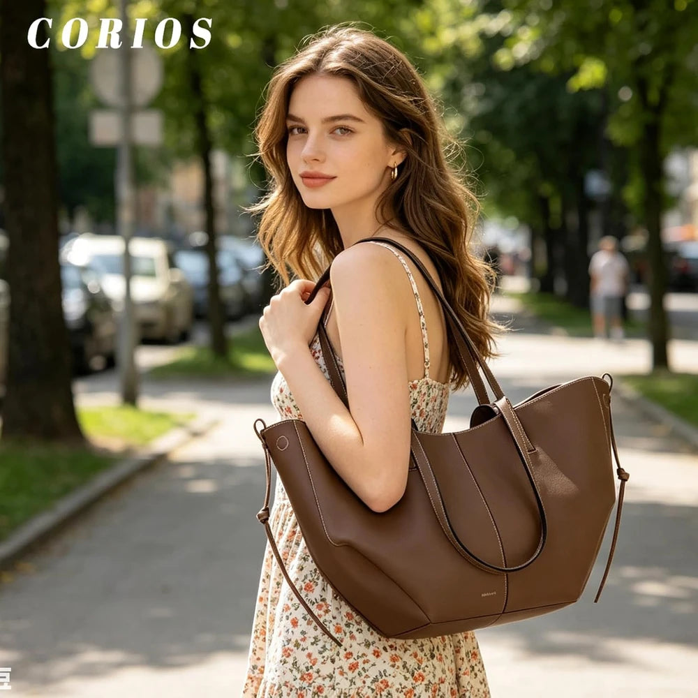 Leather Wing Tote Bag