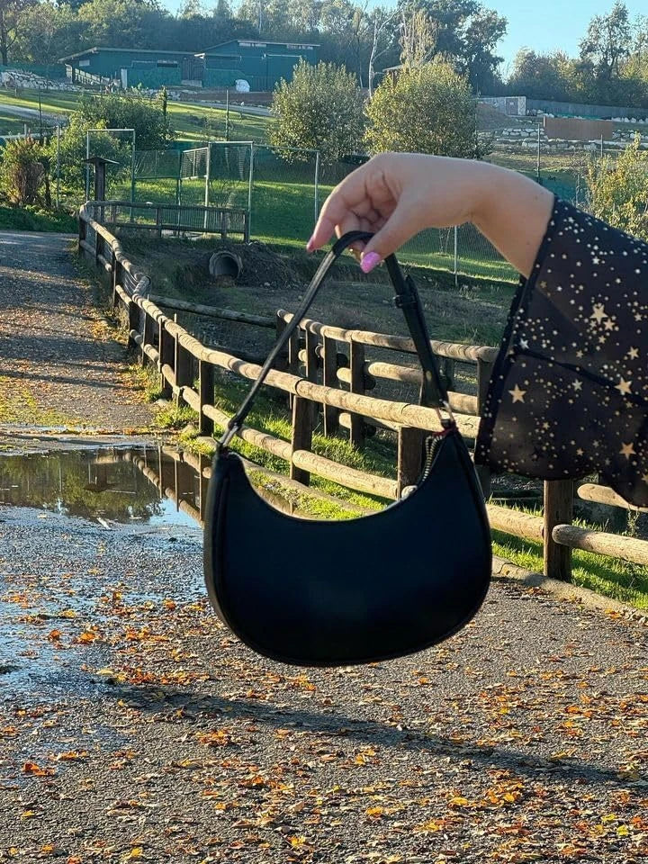 Croc Embossed Crescent Clutch